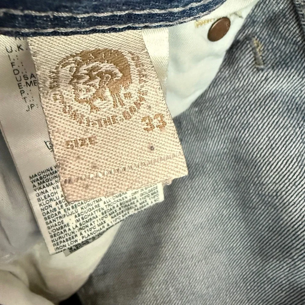 Diesel Waykee Mens 33x34 Regular Straight Jeans Blue Distressed Wash 0810L
